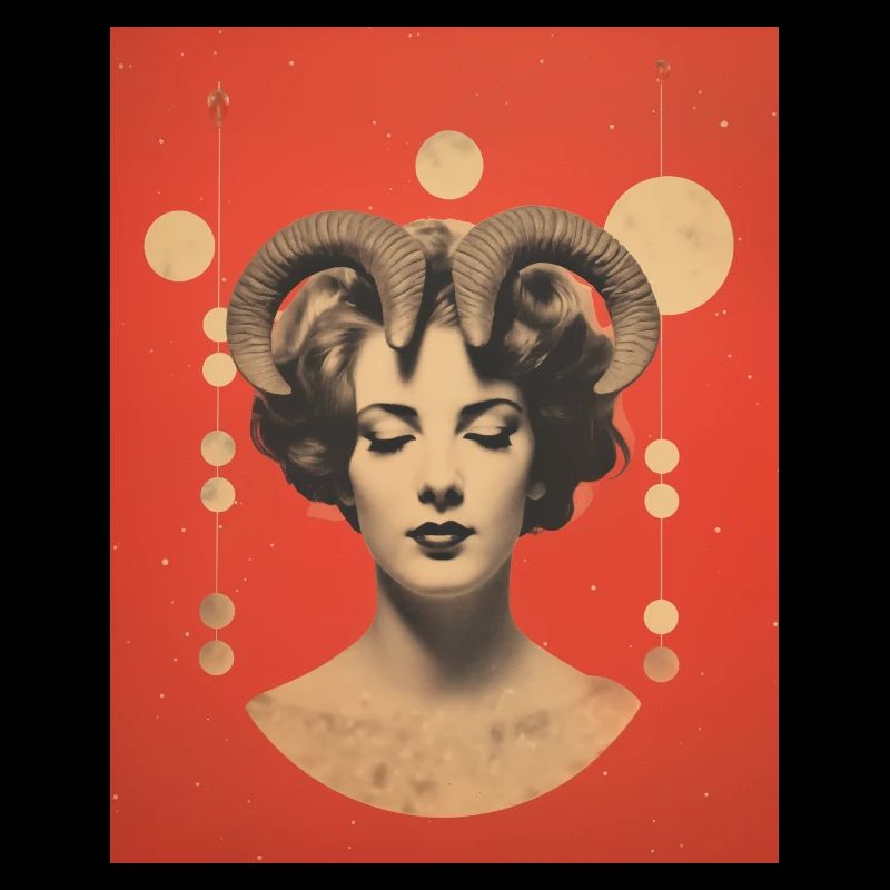 Widder Collage Kunst Astrologie