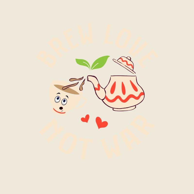 Brew love, not war Tea Drinker Mug Tea Bag