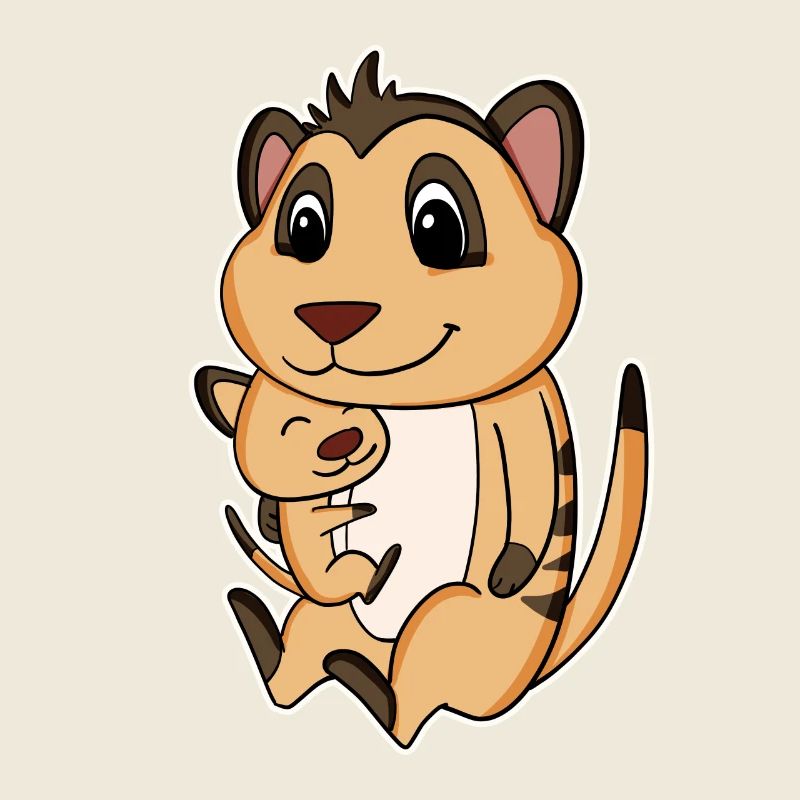 Famille de suricates - Suricate avec bébé