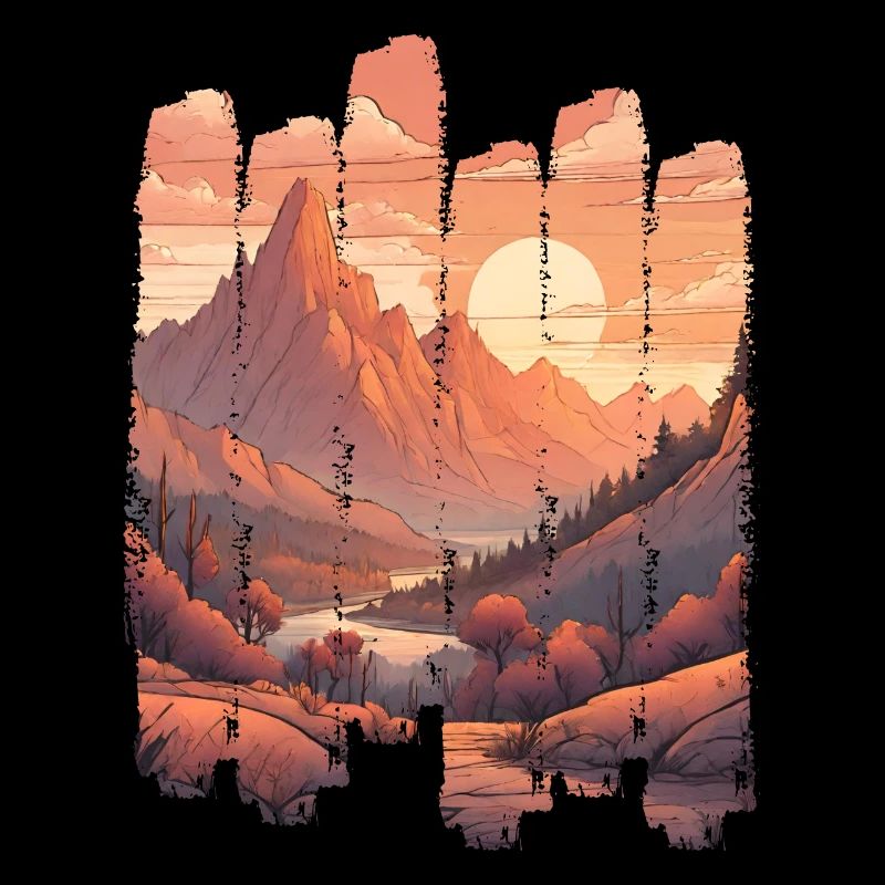 Natural Landscape Sunset Mountains