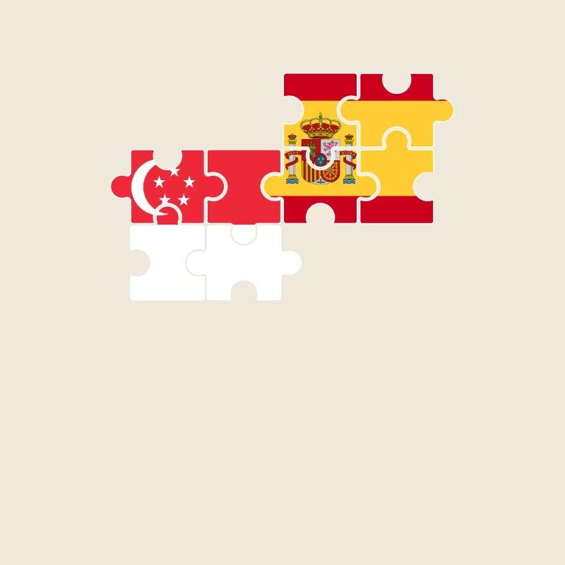 Singapur Spanien Flagge Spanisch Singapurer