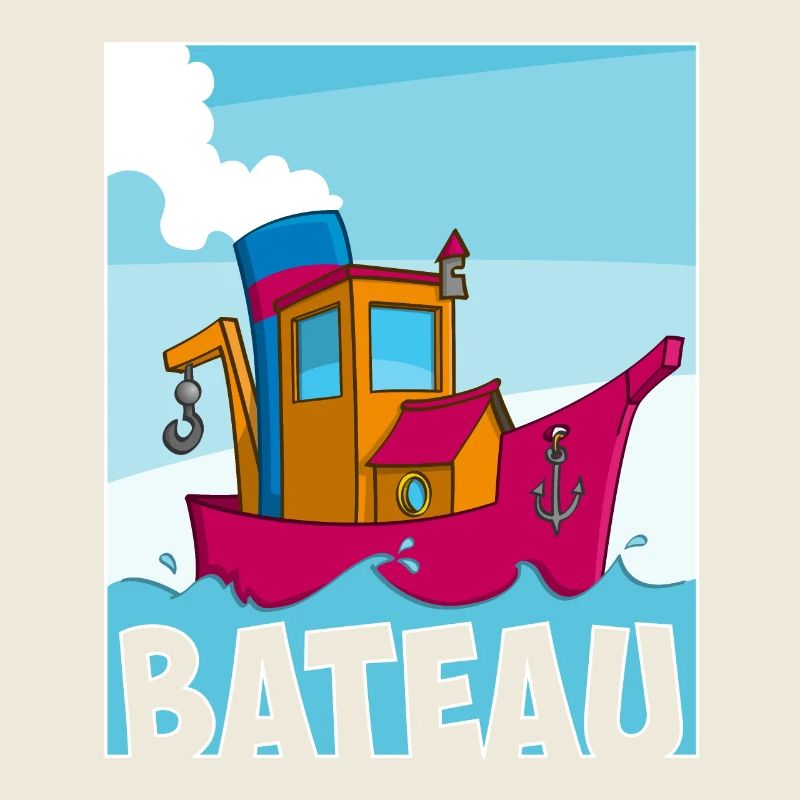 Image colorée d'un remorqueur drôle