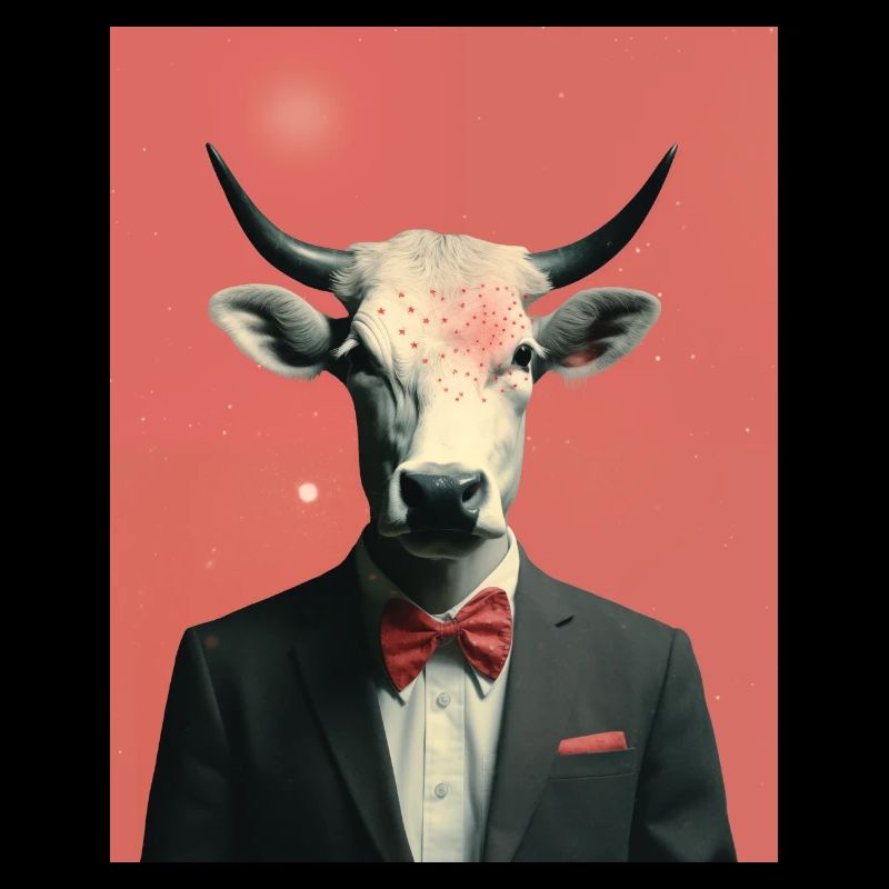 Mann Kuh surreale Collage