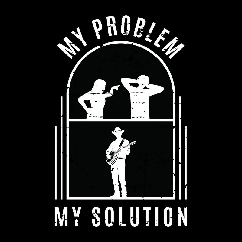 Banjo Player My Problem My Solution Pictogram Dad