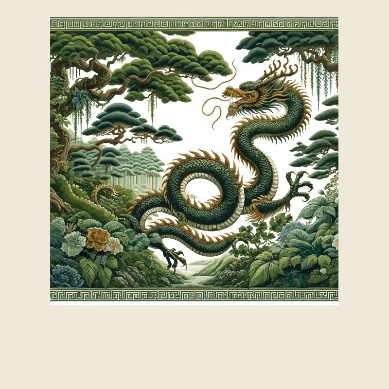 Chinese Dragon Art Mystical Forest Spirits
