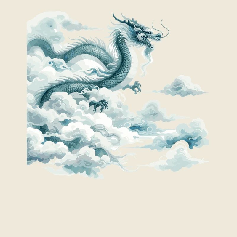 Drachenwolke Chinesischer Drache Aquarell Kunst