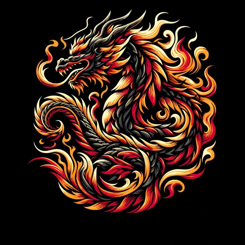 Dragon Feu Chinois Dragon Symbole du Zodiaque