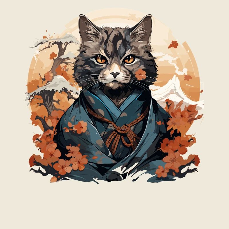 Drôle de chat samouraï