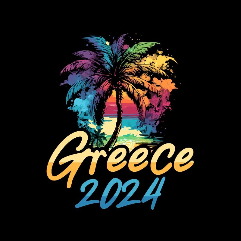 Greece 2024 Palm Trees Multicolored