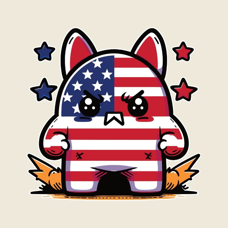 Lapin en colère coloré comme le drapeau américain