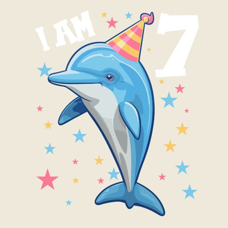 I am 7 years old Dolphins Dolphin 7th birthday