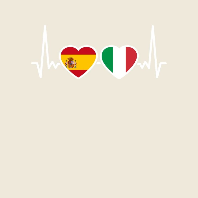Spanien Italien Herzschlag Flagge Spanier