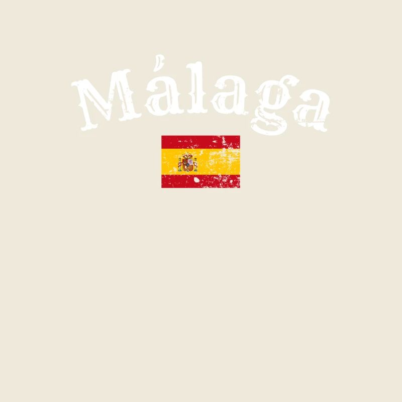Malaga Vintage Espagne Drapeau Espagnol Espagnol