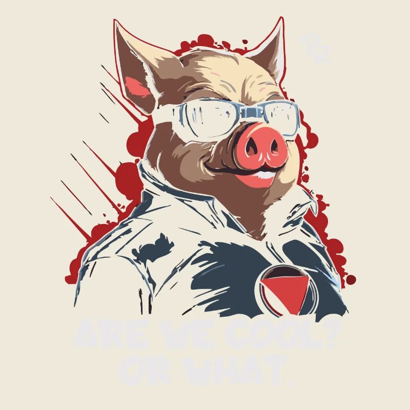 Sommes-nous cool, un héros cochon cool et un cochon
