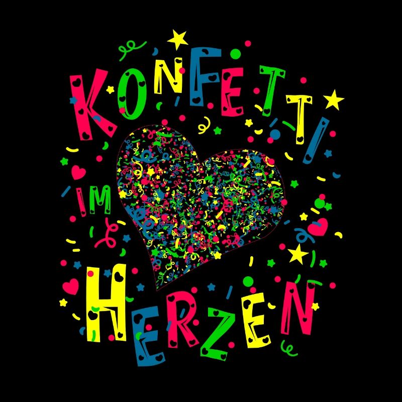 Konfetti im Herzen für Karneval oder Fasching