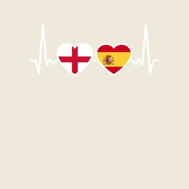 England Spanien Herzschlag Flagge Engländer