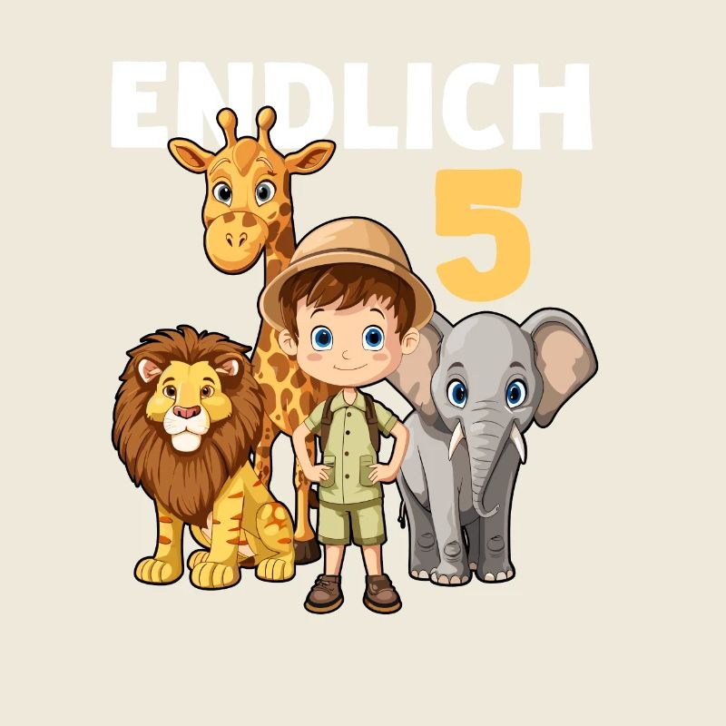 5 Geburtstag Elefant Löwe Giraffe 5 Jahre Spruch