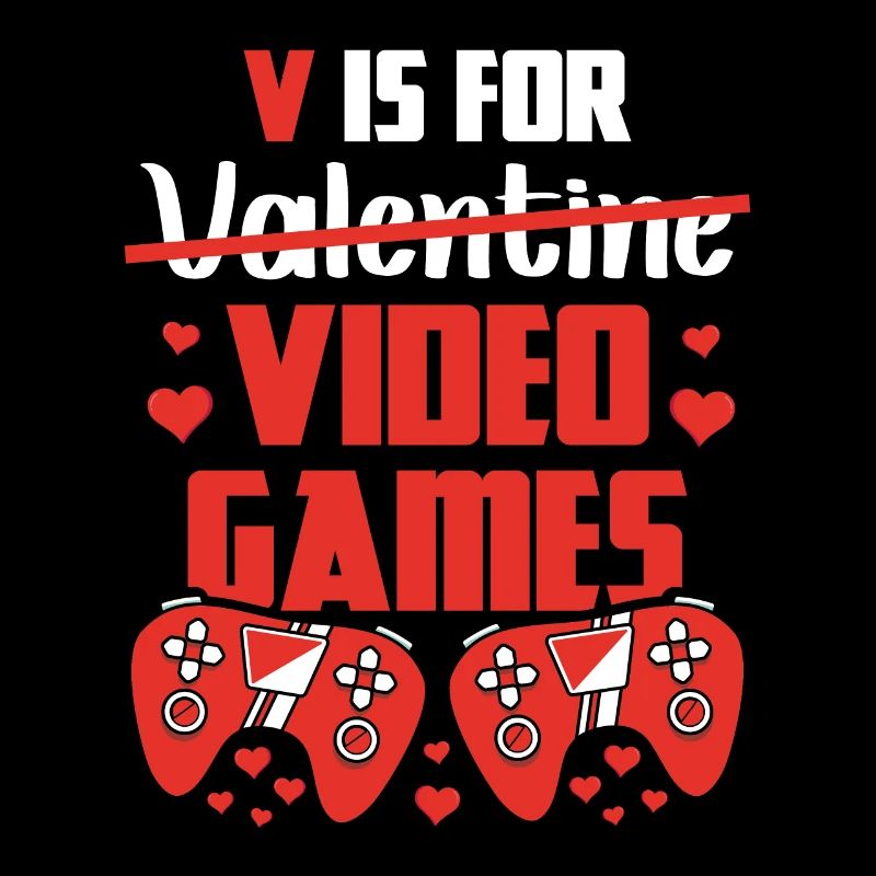 V est pour la relation de joueur de jeux vidéo de la Saint-Valentin
