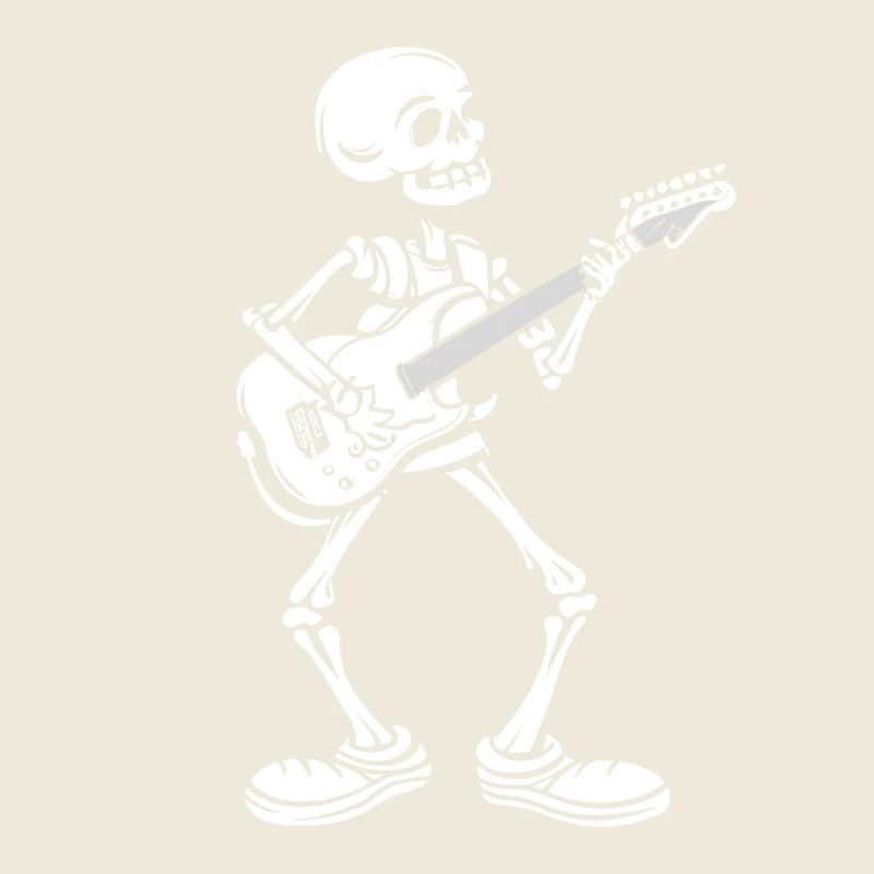 Drôle squelette crâne guitariste Halloween