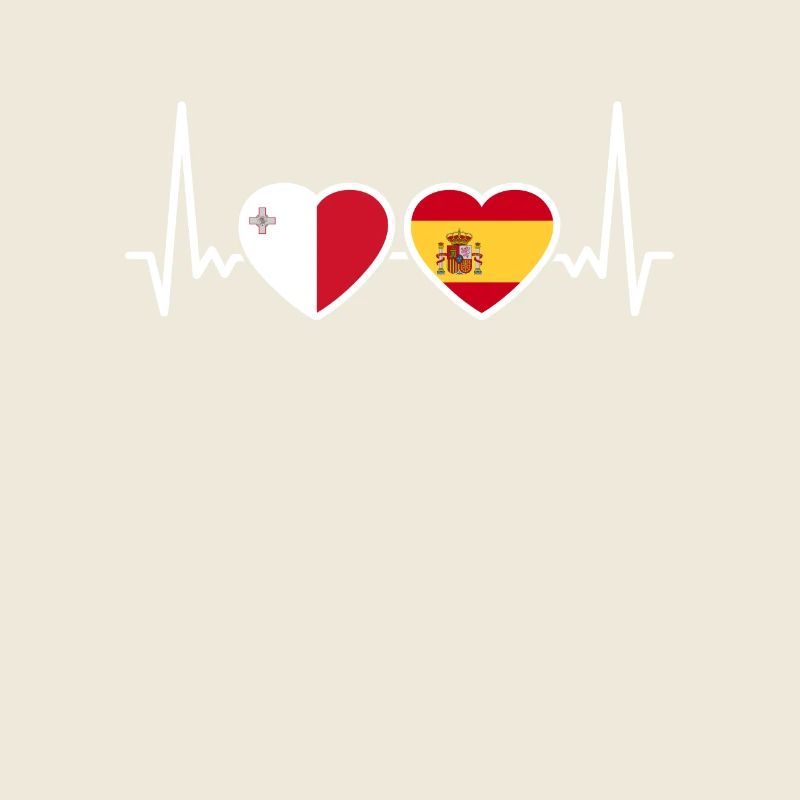 Malta Spanien Herzschlag Flagge Maltesisch