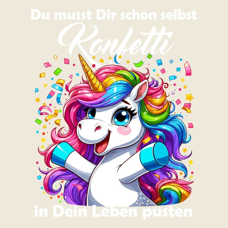 Einhorn Karneval Konfetti Spaß Optimismus lustig
