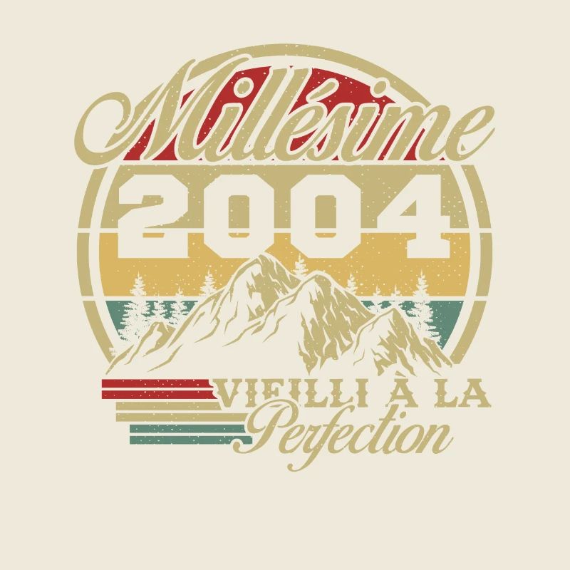 Millésime 2004 Vintage Anniversaire Rétro