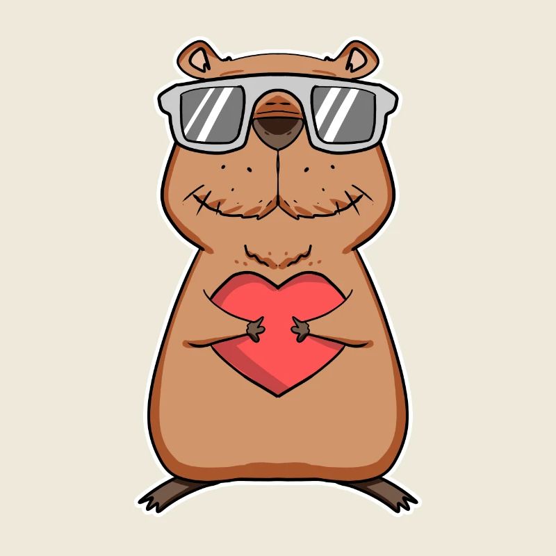 Capybara Cool Capybara Amour du cœur