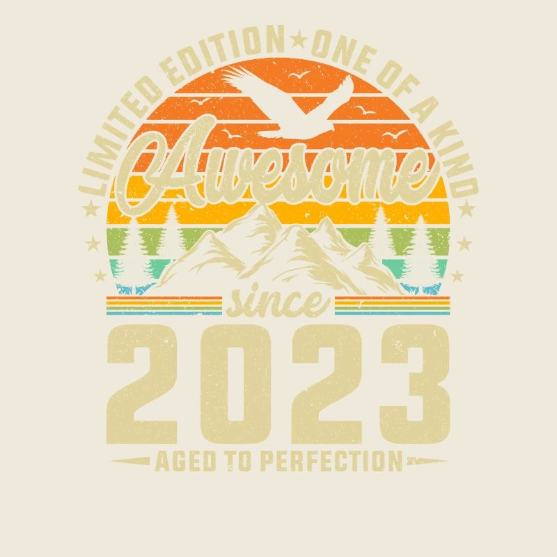 Design rétro unique du Nouvel An anniversaire 2023