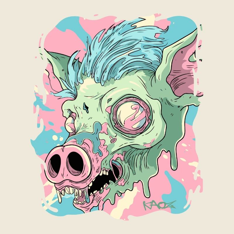 Psychedelisches Säure Schwein