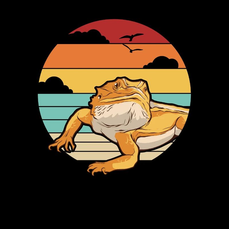 Retro Pogona Eidechse Haustierbesitzer Bartagame
