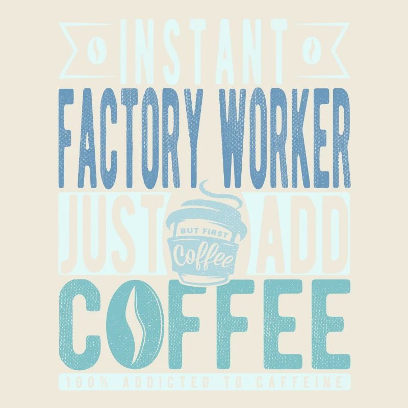 Instant-Fabrikarbeiter fügen einfach Kaffee hinzu