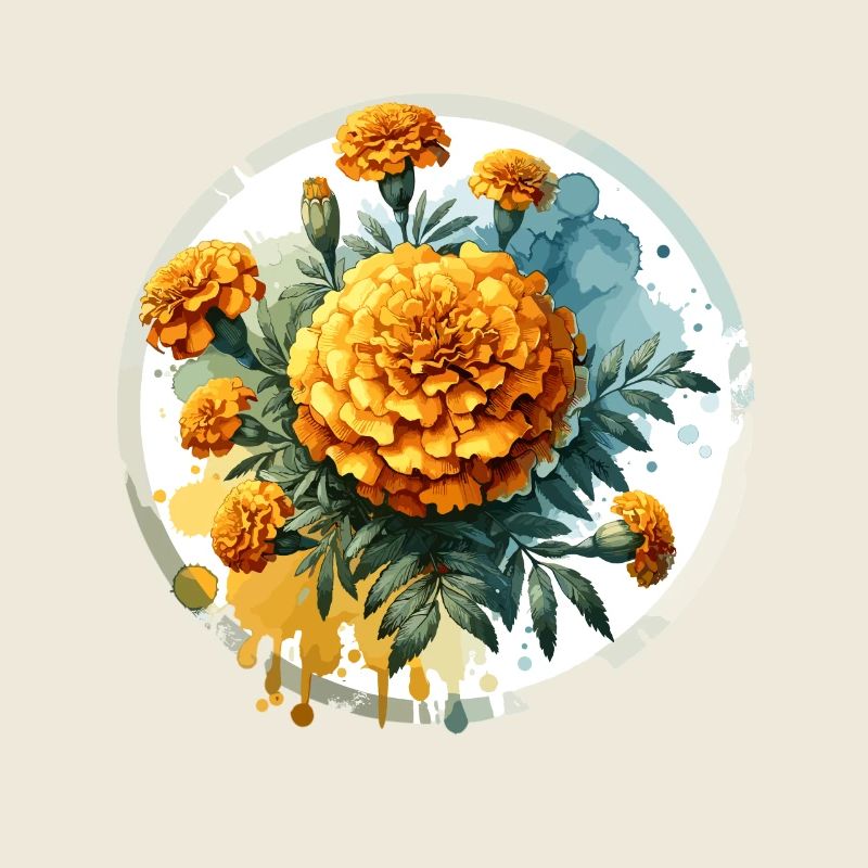 Ringelblumen gezeichnet