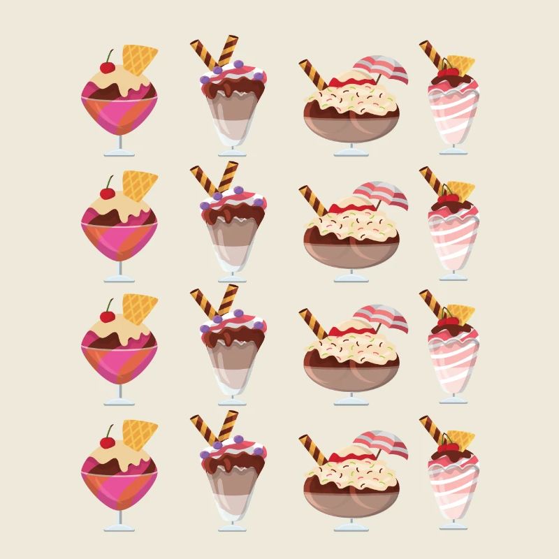 Auswahl An Eisbechern