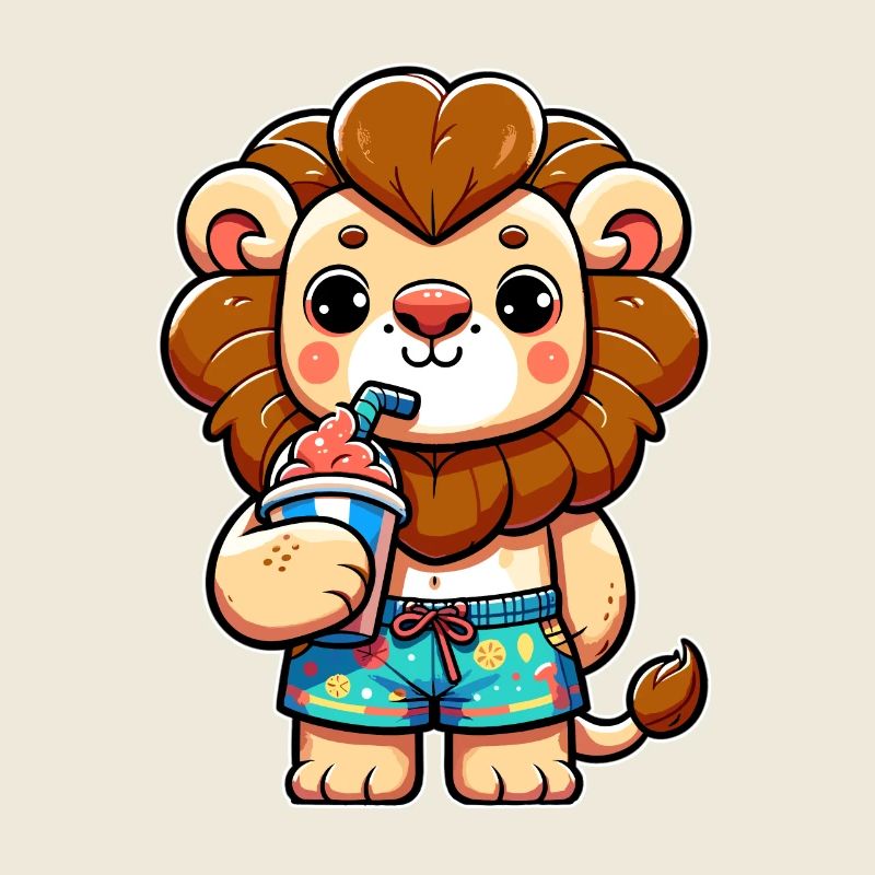 Lion au design enfantin