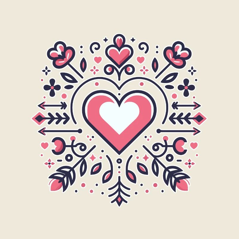 Minimalist heart pattern