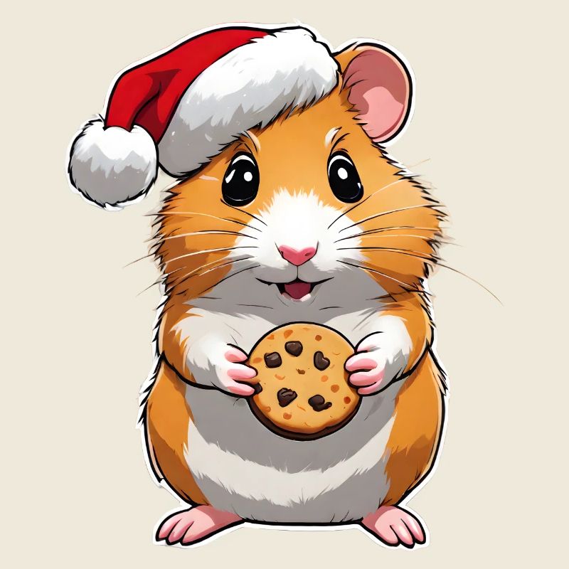 Hamster mit Keks , Süßer Hamster , Weihnachten