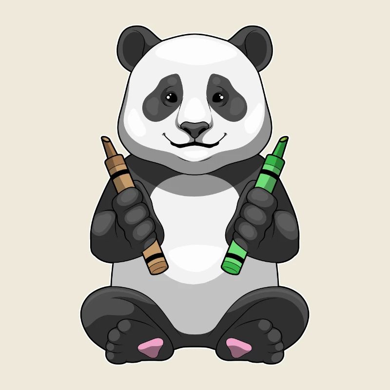 École de crayons de couleur Panda Student