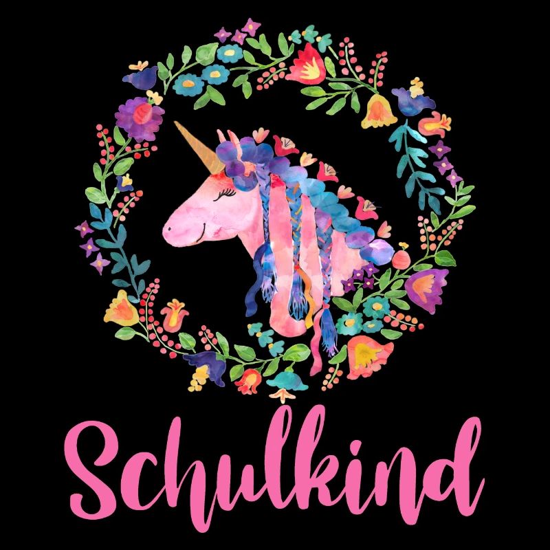 Einhorn Blumen Bunt Schulkind