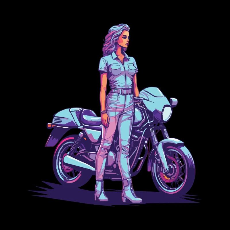 80er Retro Motorrad Biker Vintage Design