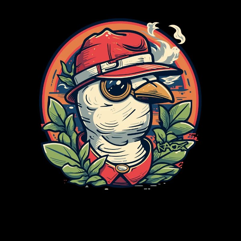 Der Dschungel-Baseball-Cap-Maskottchen-Taube