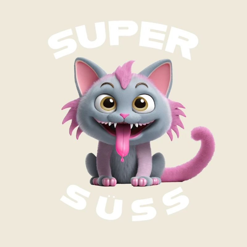 Monstre chat super mignon avec une longue langue