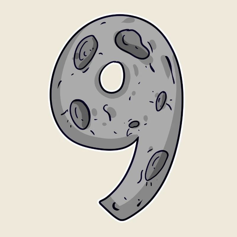 Neuf - 9 Motif de la lune