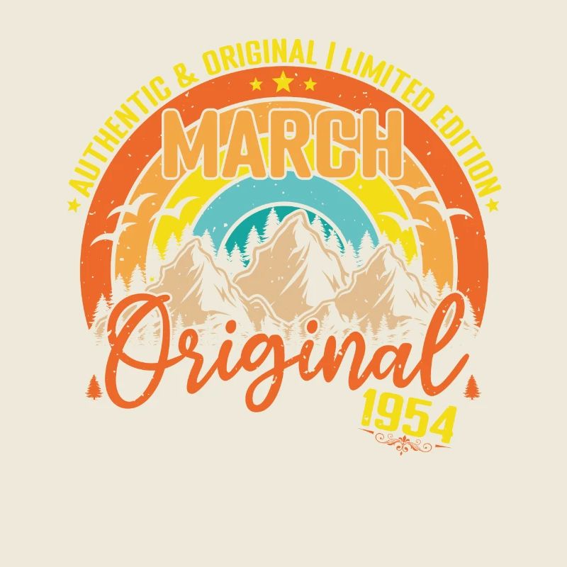 March 1954 March Birthday 1954 March Original