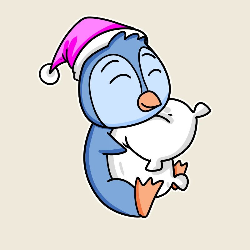 Pinguin Müde Ausschlafen Schlafen Mädchen