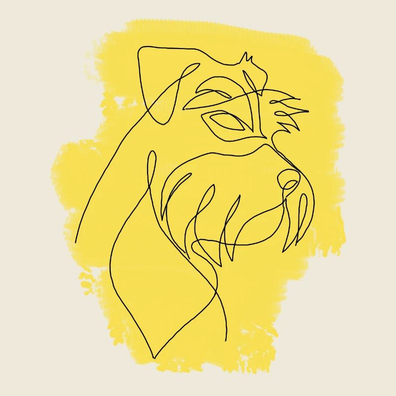 SCHNAUZER jaune une ligne