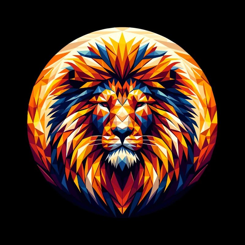 Lion dans l’illustration polygonale