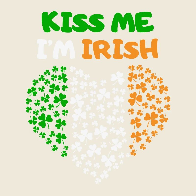 Fête de la Saint-Patrick Irlande coeur drapeau irlandais baiser