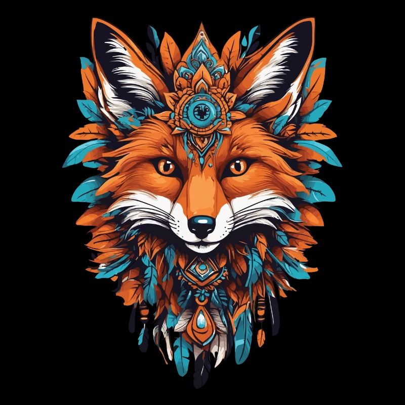 Fuchs Spirituelles Mandala Tier Traumfänger Design