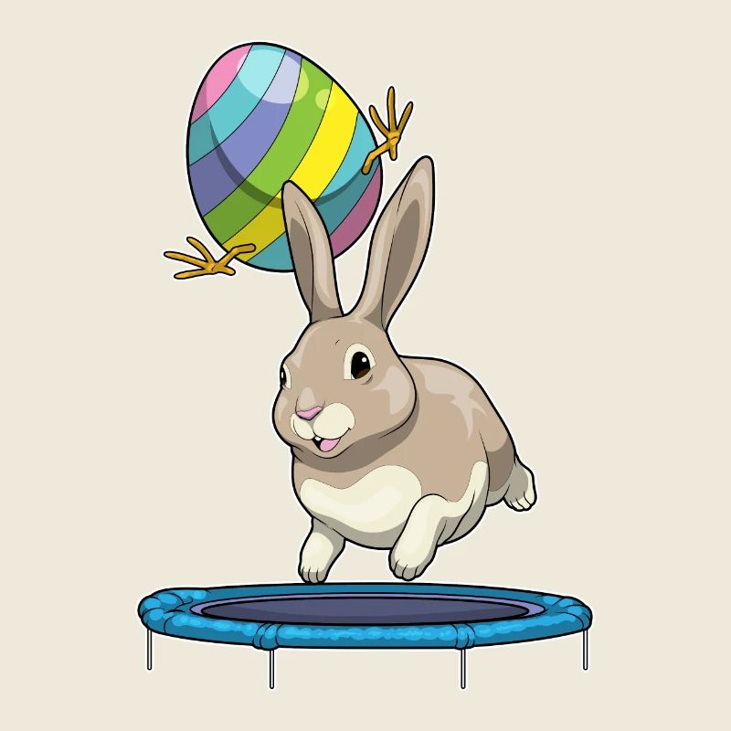 Hase Ostern Osterei Trampolin
