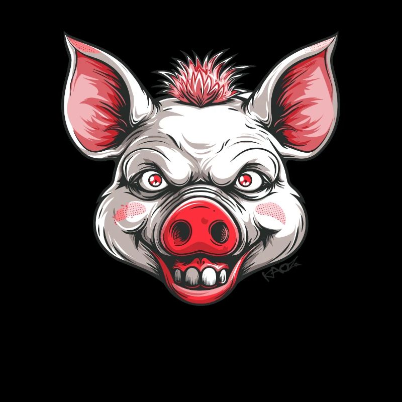 Cochon d’horreur blanc rouge